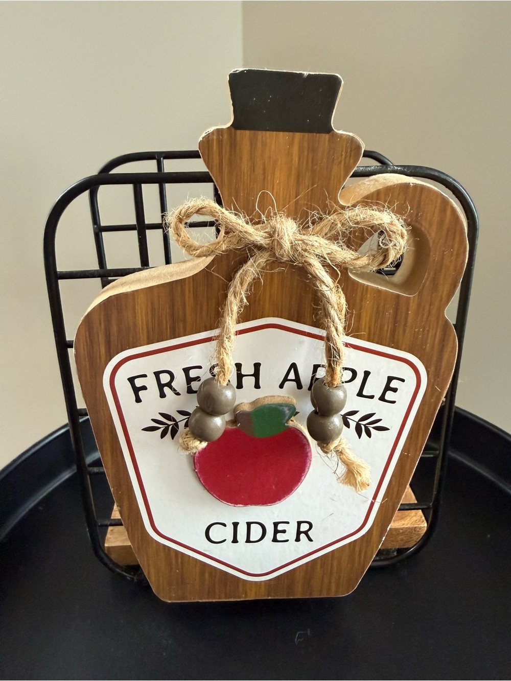 Threshold Fresh Apple Cider Napkin Holder Farmhouse Fall Wood & Metal Kitchen De